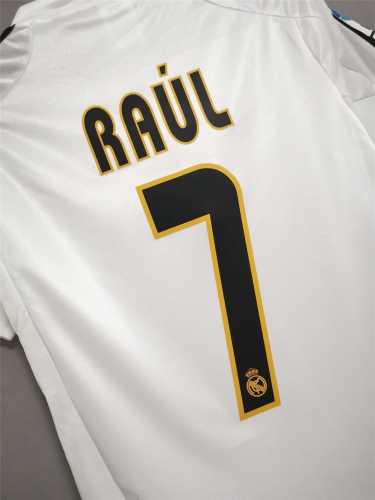 with LFP Patch Retro Jersey 2004-2005 Real Madrid RAUL 7 Home Soccer Jersey