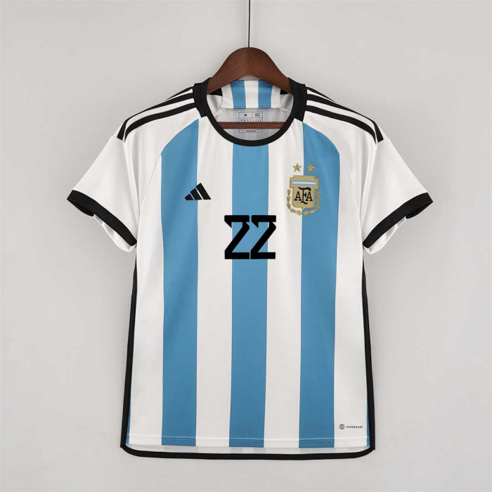 Fans Version 2022 World Cup Argentina L.MARTINEZ 22 Home Soccer Jersey