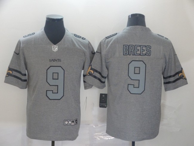 New Orleans Saints 9 BREES 2019 Gray Gridiron Gray Vapor Untouchable Limited Jersey