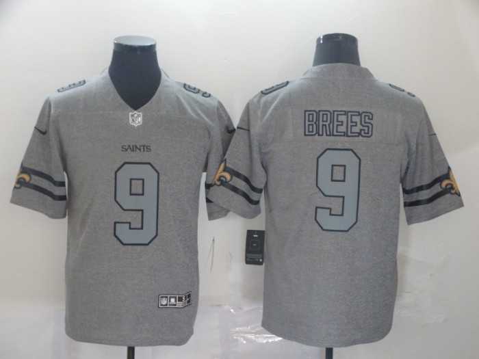 New Orleans Saints 9 BREES 2019 Gray Gridiron Gray Vapor Untouchable Limited Jersey