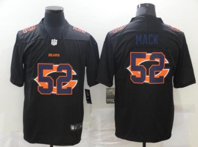 Bears 52 Khalil Mack Black Shadow Logo Limited Jersey