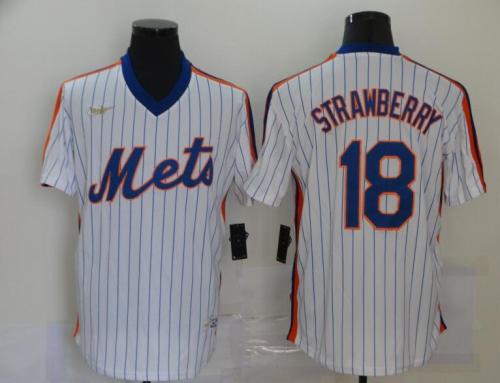 Mets 18 Darryl Strawberry White 2020 Cool Base Jersey