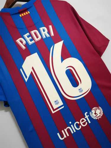 Retro Jersey 2021-2022 Barcelona PEDRI 16 Home Soccer Jersey Vintage Football Shirt