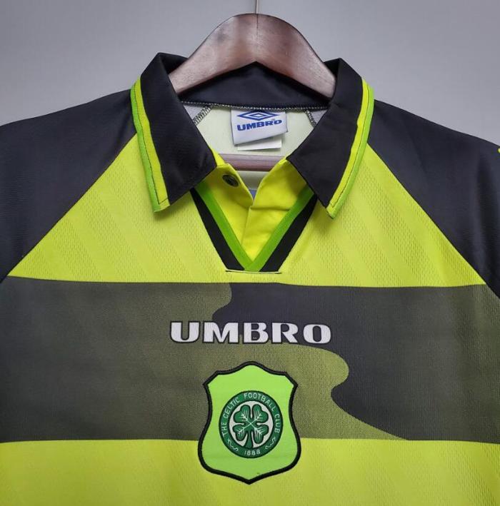 Retro Jersey 1996-1997 Celtic Away Black/Yellow Soccer Jersey