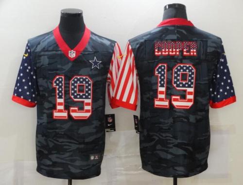 Dallas Cowboys 19 COOPER Black Camo USA Flag Limited Jersey