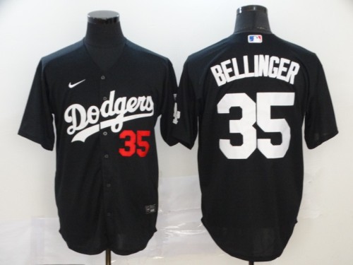 Los Angeles Dodgers 35 BELLINGER Black 2020 Cool Base Jersey