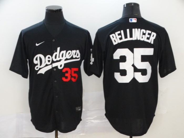 Los Angeles Dodgers 35 BELLINGER Black 2020 Cool Base Jersey