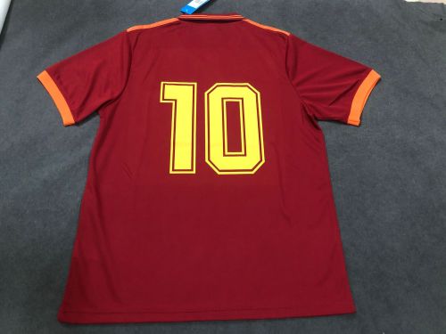 Retro Jersey 1992-1994 As Roma 10 Home Red Soccer Jersey Vintage Football Shirt