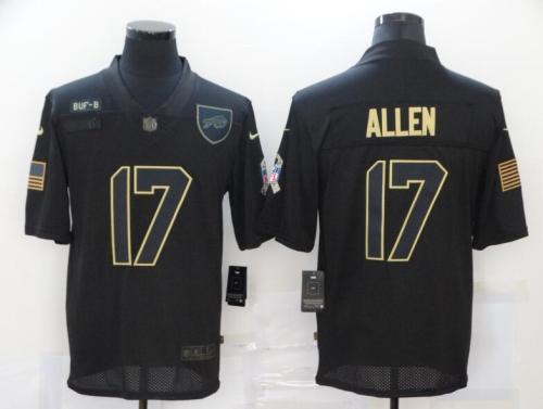 Bills 17 Josh Allen Black 2020 Salute To Service Limited Jersey