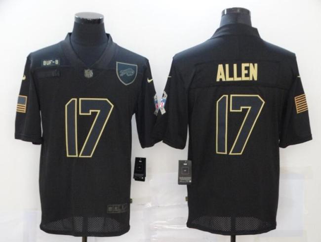 Bills 17 Josh Allen Black 2020 Salute To Service Limited Jersey