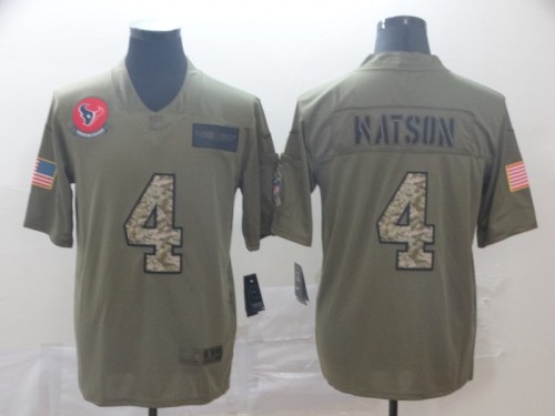 Houston Texans 4 Deshaun Watson 2019 Olive Camo Salute To Service Limited Jersey
