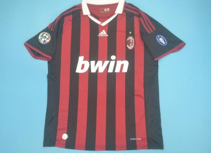 with Serie A+Trophy 7 Retro Jersey 2009-2010 Ac Milan Home Soccer Jersey