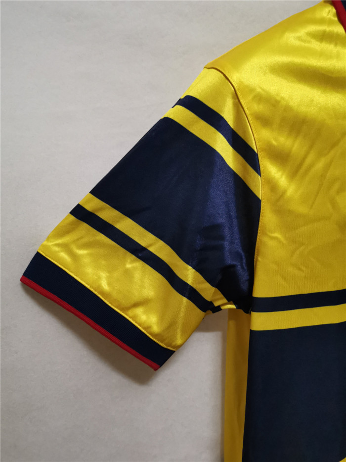 Retro Jersey 1997-1998 Arsenal Away Yellow Vintage Soccer Jersey Football Shirt