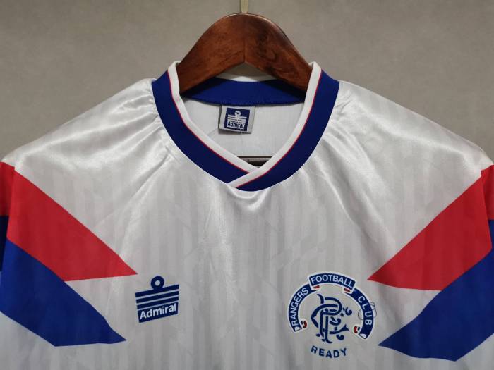 Retro Jersey 1990-1992 Rangers Away White Soccer Jersey