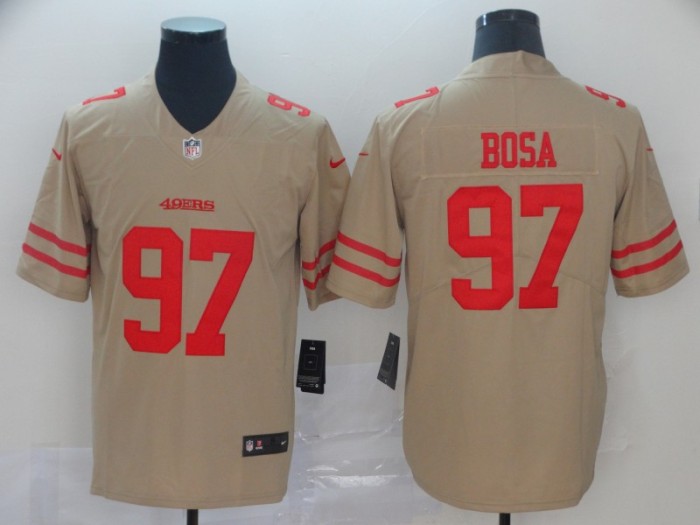 San Francisco 49ers 97 Nick Bosa Cream Inverted Legend Limited Jersey