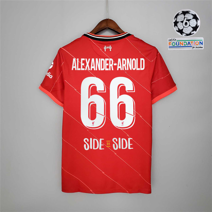 with UCL Patch Retro Jersey 2021-2022 Liverpool ALEXANDER-ARNOLD 66 Home Soccer Jersey