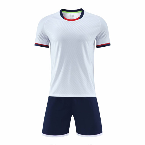 White 6319 DIY Soccer Training Uniforms Blank Custom Blank Jersey and Shorts