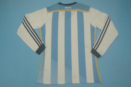 Retro Jersey 2014 Argentina Home Long Sleeve Soccer Jersey