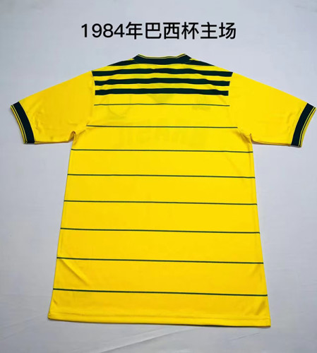 Retro Brasil Camisetas de Futbol 1984 Brazil Home Soccer Jersey Vintage Football Shirt