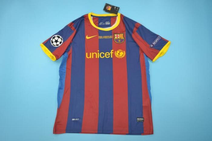 with Front Lettering Retro Jersey Barcelona 2011 A.INIESTA 8 UCL Final Home Soccer Jersey with UCL Patch