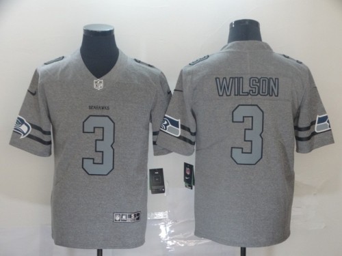 Seattle Seahawks 3 WILSON 2019 Gray Gridiron Gray Vapor Untouchable Limited Jersey