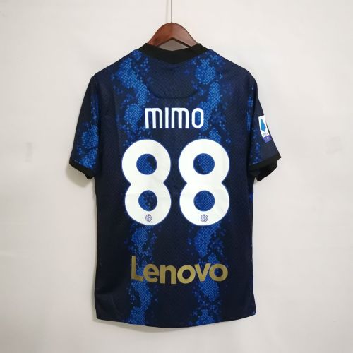with Serie A+Scudetto Badge Retro Jersey 2021-2022 Inter Milan MIMO 88 Home Soccer Jersey