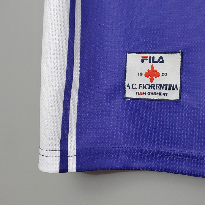 Retro Jersey 1999-2000 Fiorentina Home Soccer Jersey Vintage Football Shirt