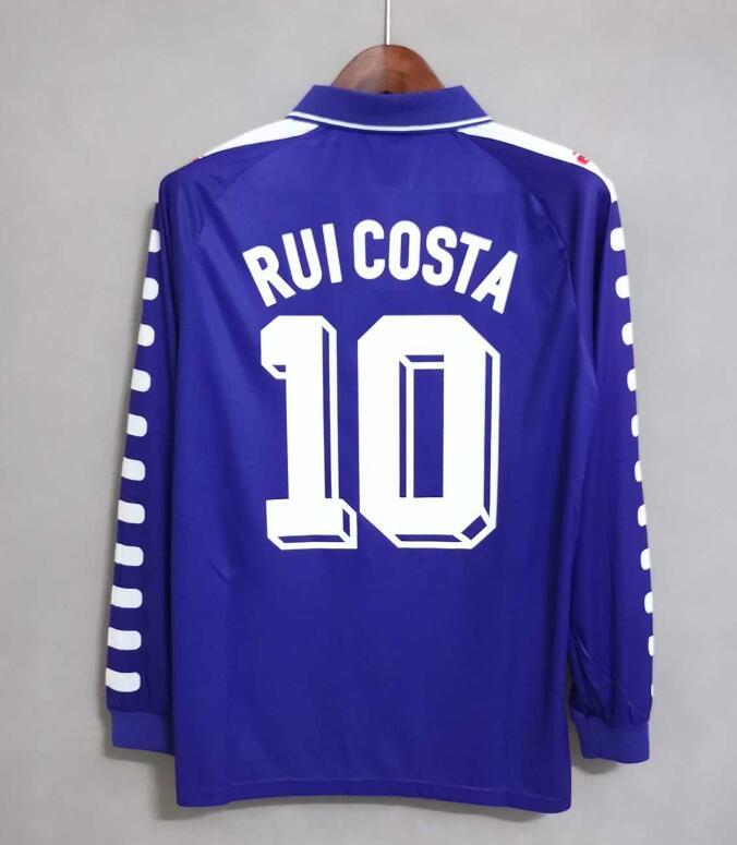 Long Sleeve Retro Jersey 1998-1999 Fiorentina Home Purple RUI COSTA 10 Soccer Jersey