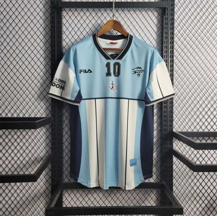 Retro Jersey Argentina 10 Maradona Retirement Commemorative Edition