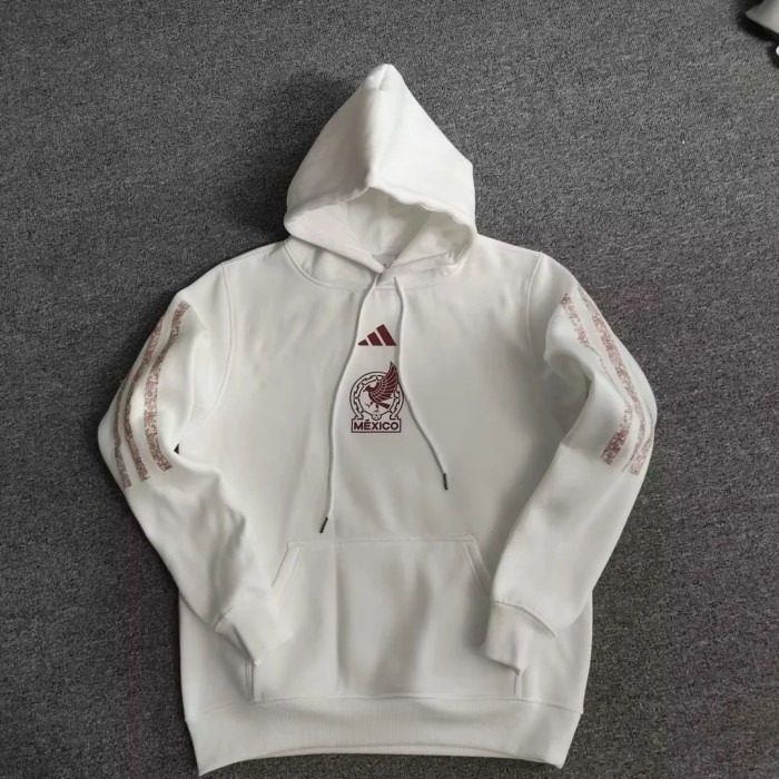 2022 Mexico White Soccer Hoodie Cotton Sweater