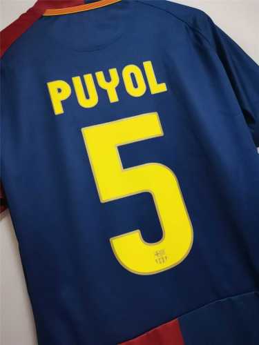 with Front Lettering+UCL Patch Retro Jersey 2008-2009 Barcelona PUYOL 5 UCL Final Home Soccer Jersey