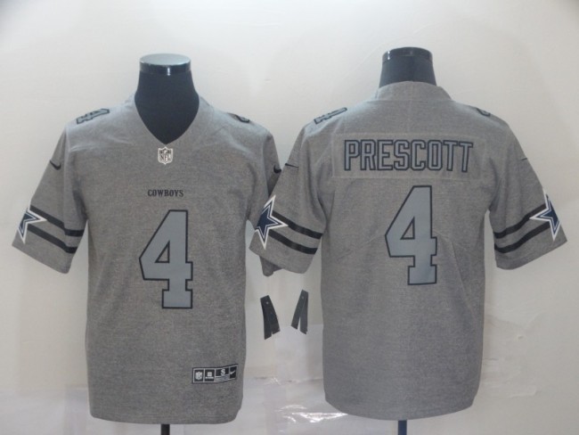 Dallas Cowboys 4 PRESCOTT 2019 Gray Gridiron Gray Vapor Untouchable Limited Jersey