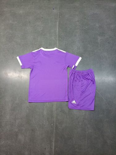 Youth Uniform Kids Kit 2016-2017 Real Madrid Away Purple Soccer Jersey Shorts