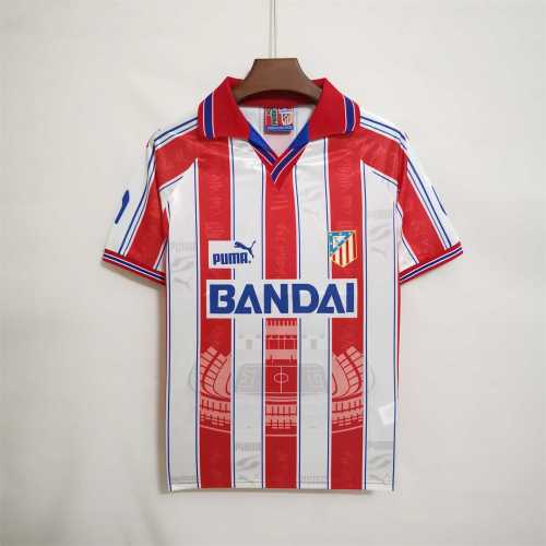Retro Jersey 1996-1997 Atletico Madrid Home Soccer Jersey Vintage Football Shirt