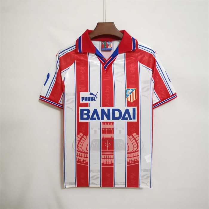 Retro Jersey 1996-1997 Atletico Madrid Home Soccer Jersey Vintage Football Shirt
