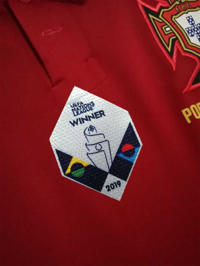 with Front Lettering+3 Patches Retro Jersey 2020 Portugal RONALDO 7 Home Soccer Jersey