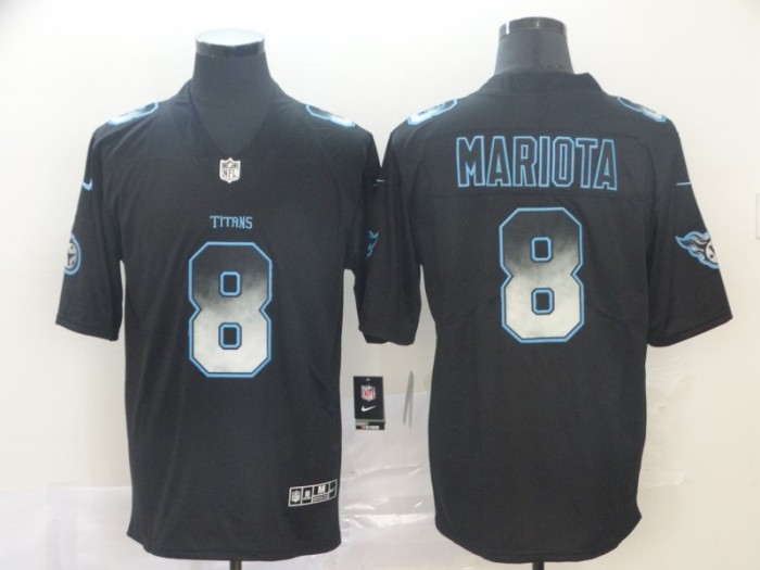 Tennessee Titans #8 MARIOTA Black/Blue NFL Jersey