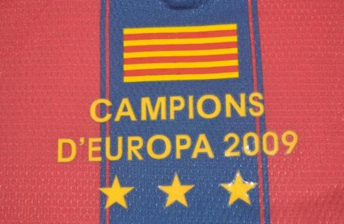 with Front Lettering Retro Jersey 2009-2010 Barcelona Home Soccer Jersey Vintage Football Shirt