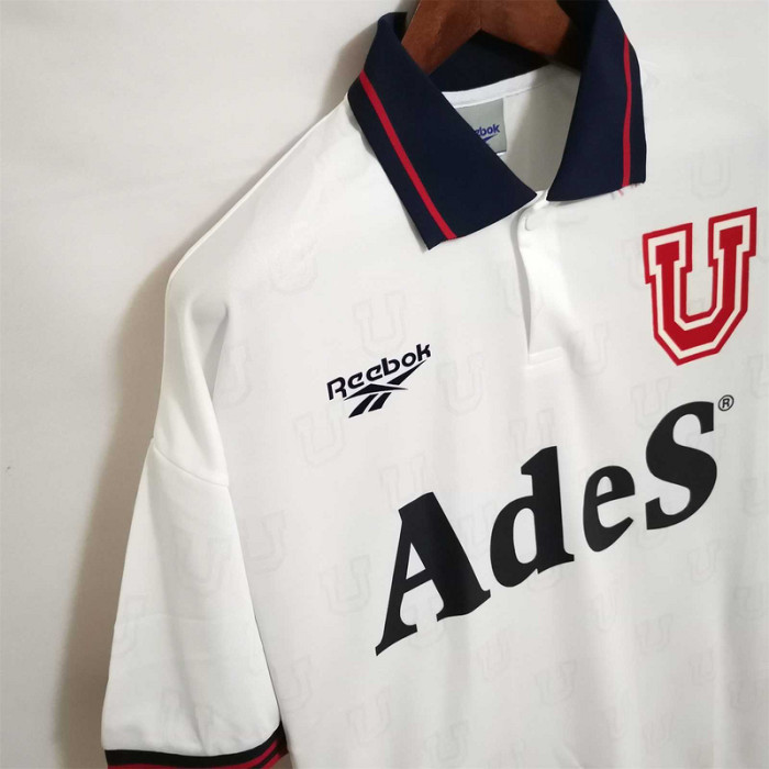 with Sponor Logo Retro Jersey 1998 Universidad de Chile Away White Soccer Jersey