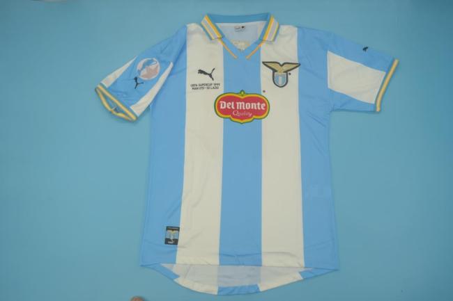 with Front Lettering+Patch Retro Jersey 1999-2000 Lazio Home Soccer Jersey Vintage Football Shirt