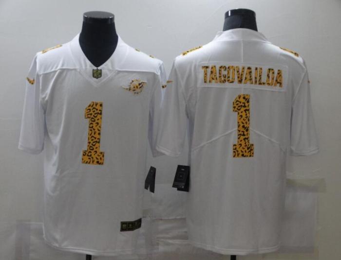 Miami Dolphins 1 TAGOVAILOA White Leopard Vapor Untouchable Limited Jersey