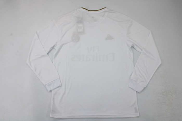 Long Sleeve Retro Camisetas de Futbol 2019-2020 Real Madrid Home Soccer Jersey