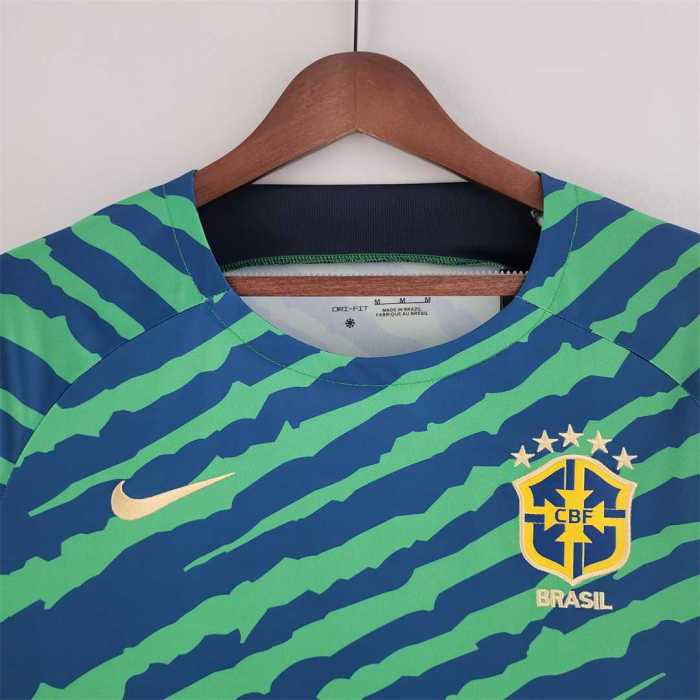 Fans Version 2022 Brazil Special Version Green Blue Soccer Jersey