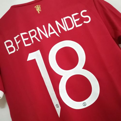 with UCL Patch Retro Jersey Fans Version 2021-2022 Manchester United B.FERNANDES 18 Home Soccer Jersey