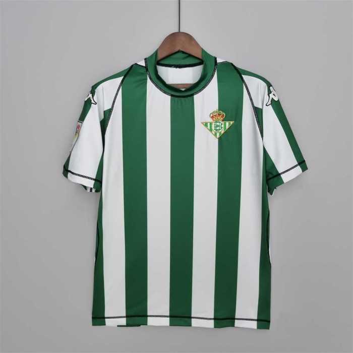 with LFP Patch Retro Jersey 2003-2004 Real Betis Home Soccer Jersey Vintage Football Shirt