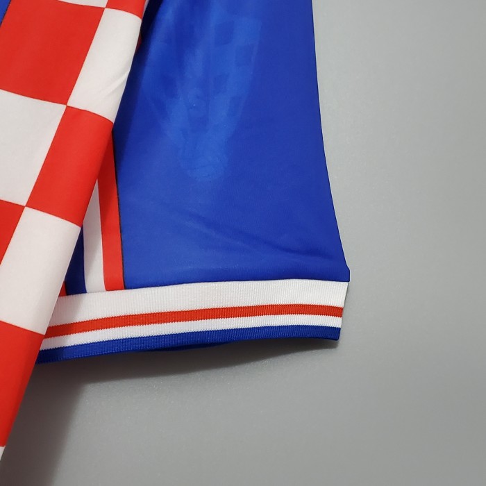 Retro Jersey 1998 Croatia Away Soccer Jersey Blue Vintage Football Shirt