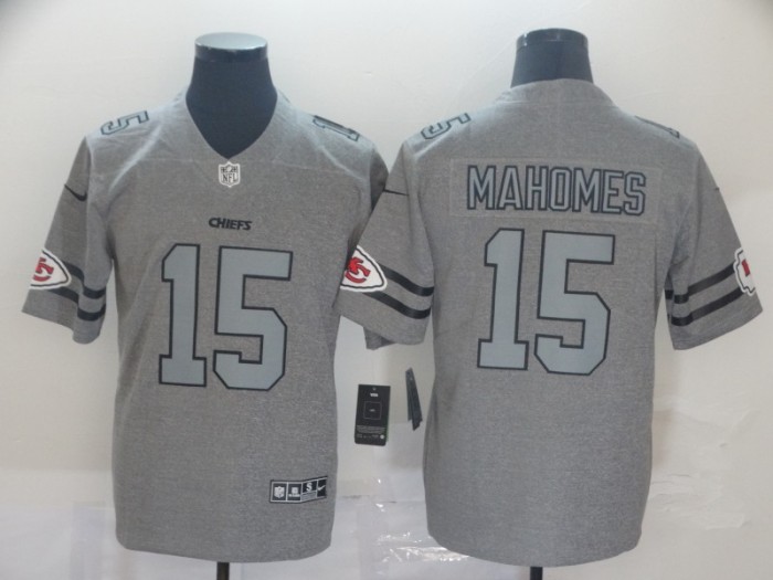 Kansas City Chiefs 15 MAHOMES 2019 Gray Gridiron Gray Vapor Untouchable Limited Jersey