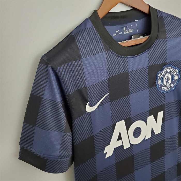 Retro Jersey 2013-2014 Manchester United Third Away Blue Soccer Jersey Vintage Football Shirt