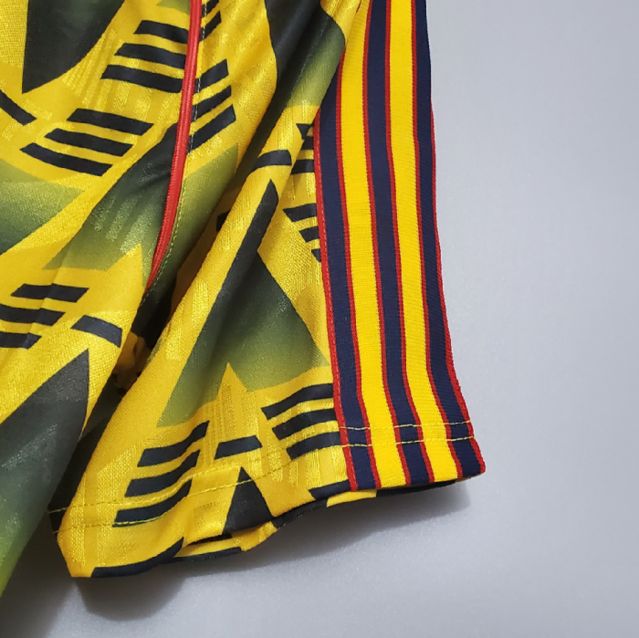 Retro Jersey 1991-1993 Arsenal Away Soccer Jersey Yellow Vintage Football Shirt