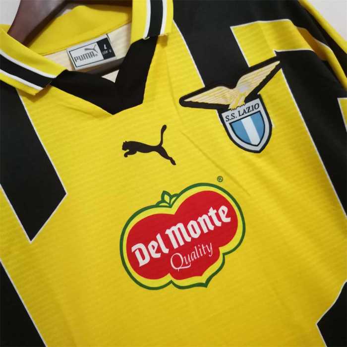 Retro Jersey 1998-2000 Lazio 3rd Away Yellow Soccer Jersey Vintage Football Shirt